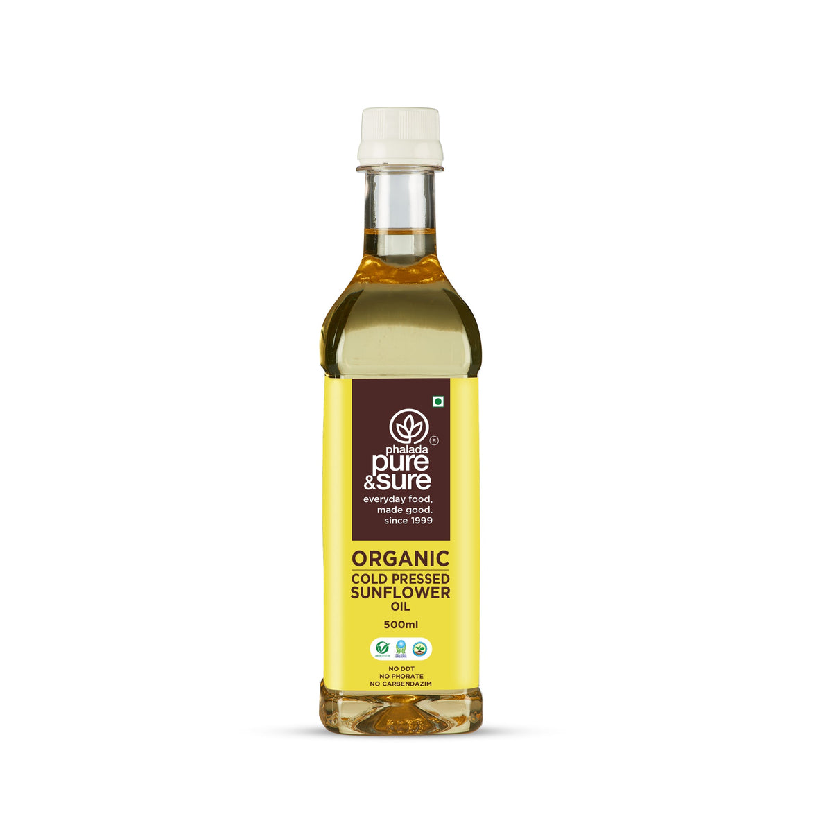 Phalada Pure and Sure Organic Sunflower oil 500ml Front