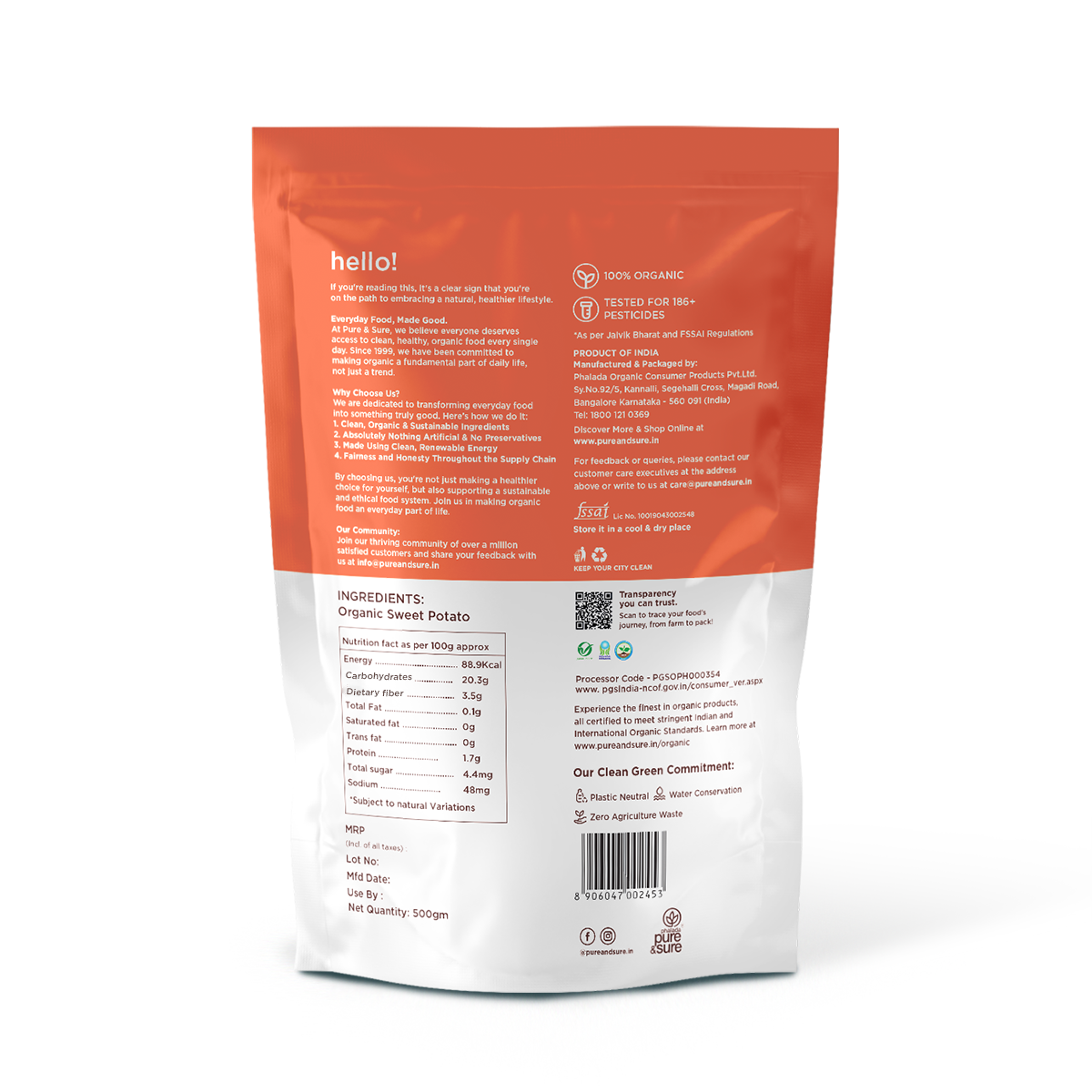 Organic Sweet Potato Flour Back