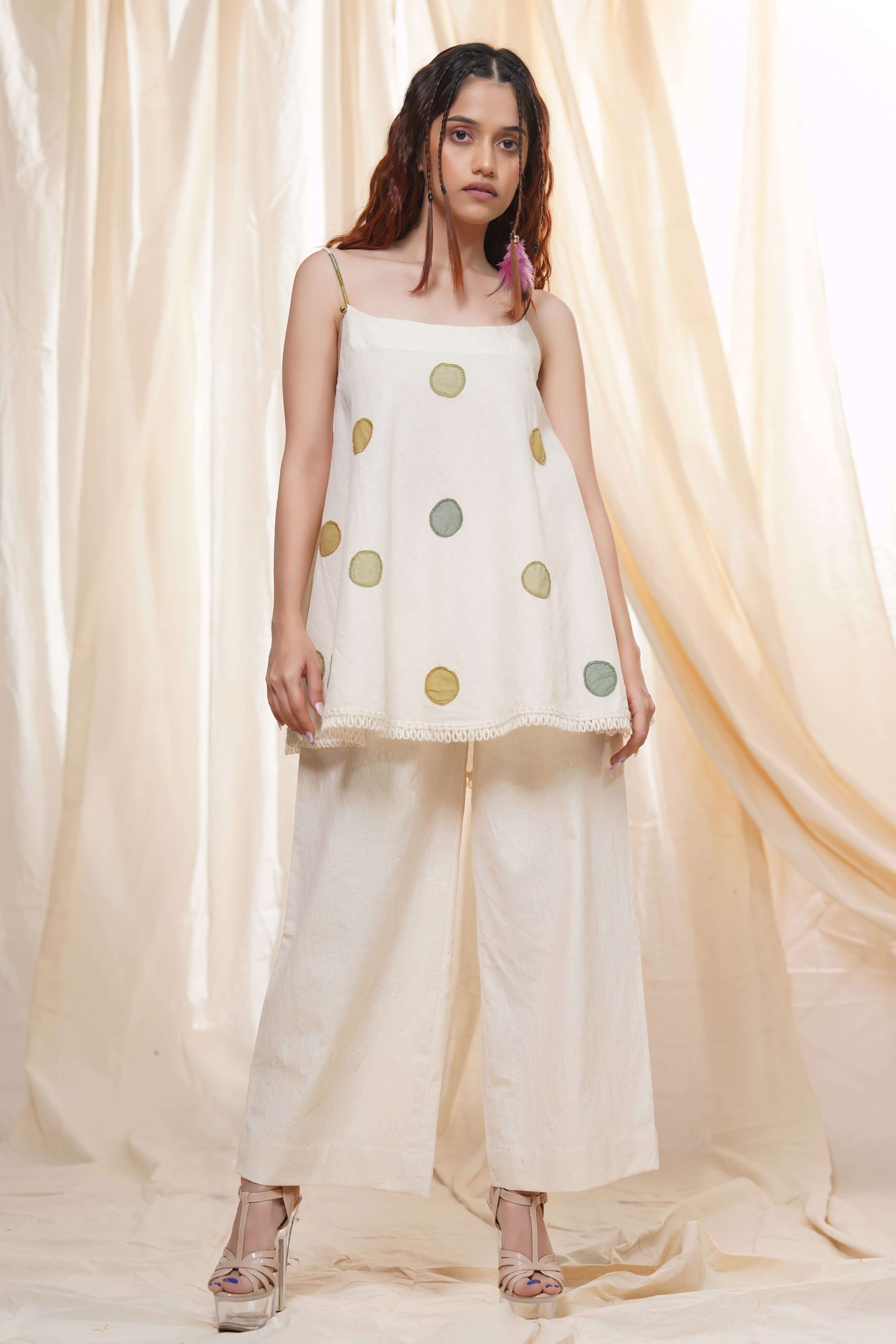 Subtle dots- planet positive polka spaghetti co-ord set - western