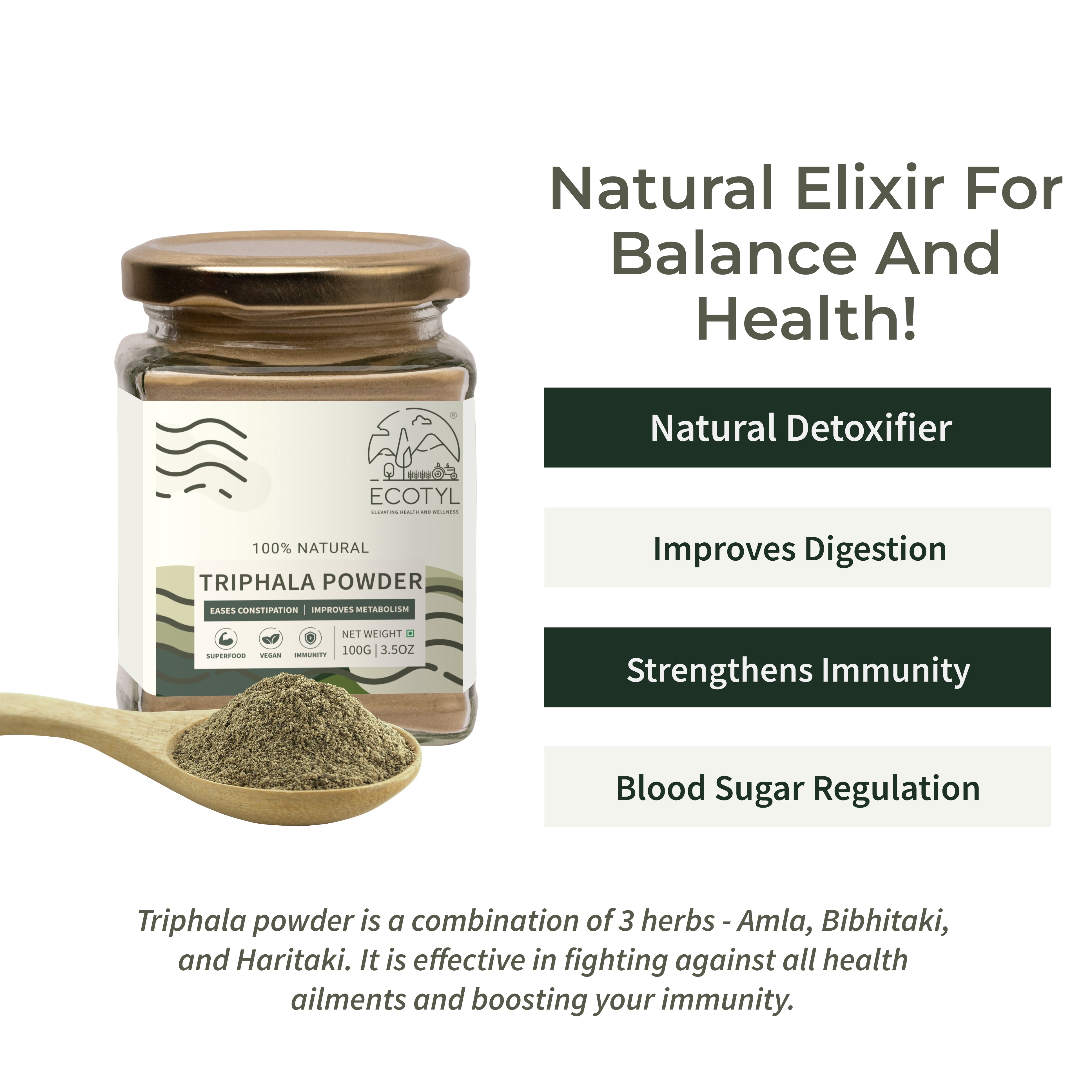 Triphala Powder - Ecotyl - 100% Organic I Sustainable