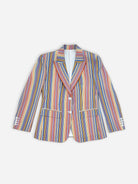 Multicolored striped Linen blazer on a white background