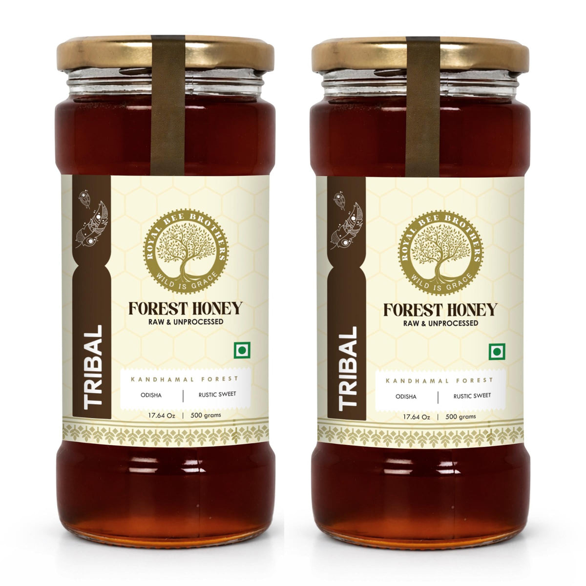 Raw tribal forest honey in glass jar with natural golden texture and authentic forest-sourced purity from India