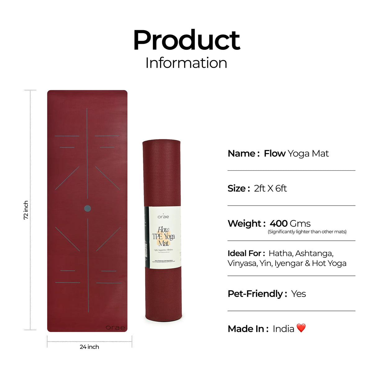 Tuscany Rise Rectangle Yoga Mat #color_tuscany#shape_rise-rectangle