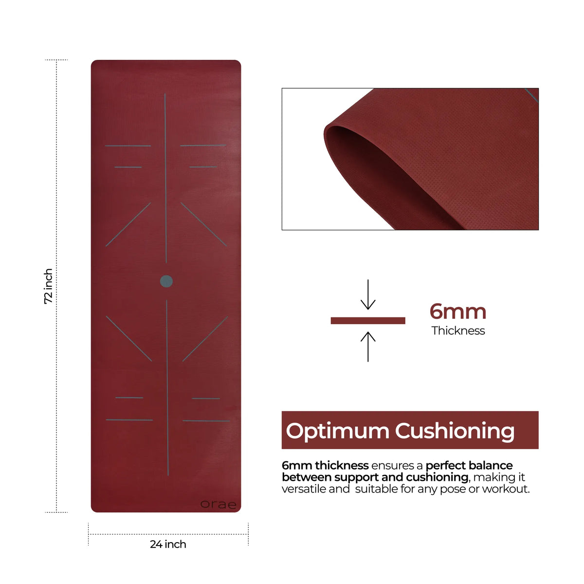Tuscany Rise Rectangle Yoga Mat #color_tuscany#shape_rise-rectangle