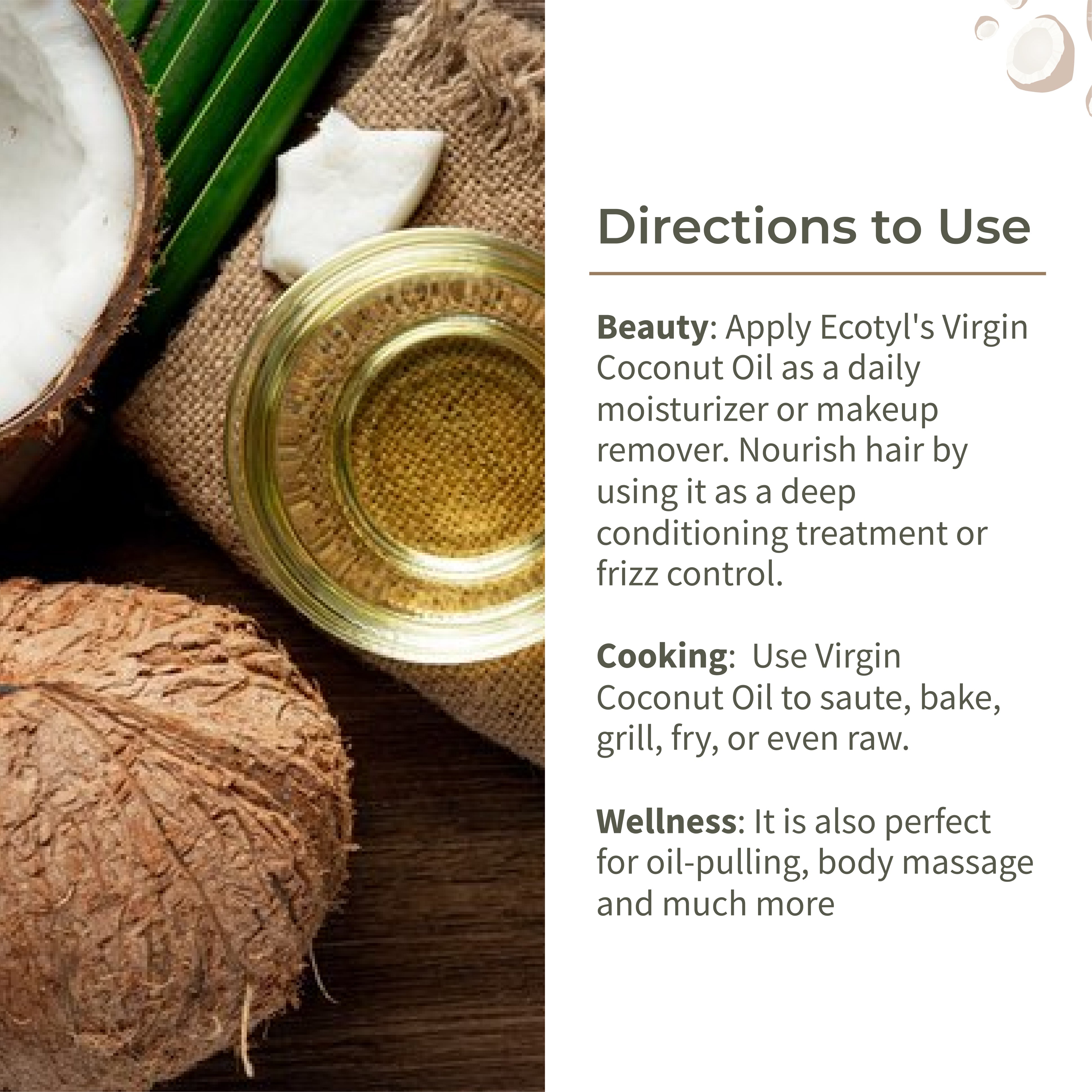 Cold Pressed Virgin Coconut Oil - Ecotyl - 100% Organic I Sustainable