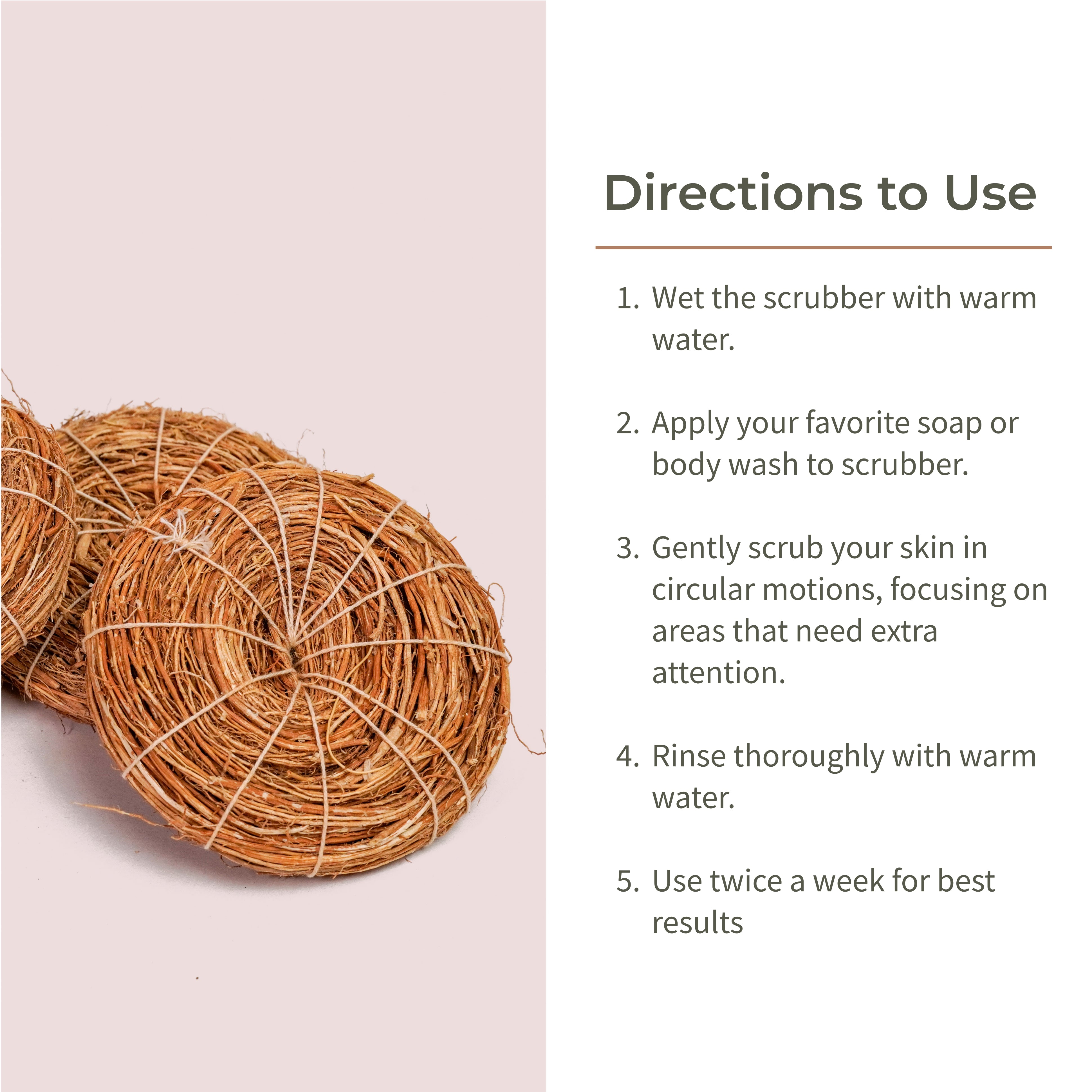 Vetiver Scrubber - Set of 3 - Ecotyl - 100% Organic I Sustainable