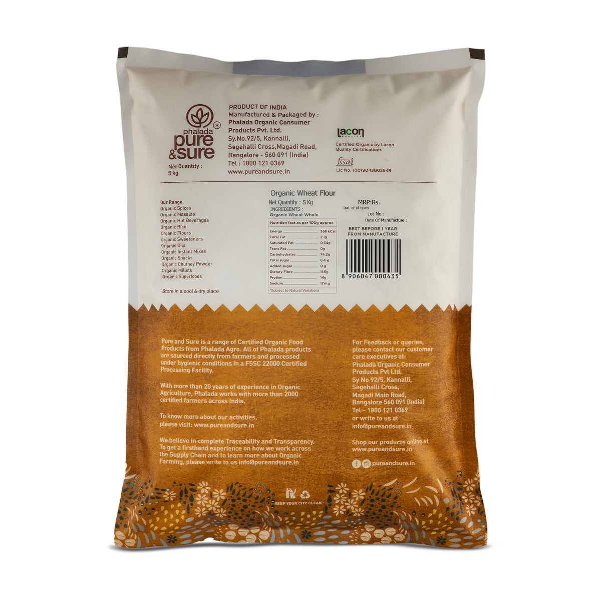 Organic wheat Flour 5kg back