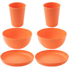 Wheat Straw and Bamboo Fiber Fluted Dinnerware 6 pcs Set