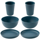 Wheat Straw and Bamboo Fiber Fluted Dinnerware 6 pcs Set