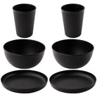 Wheat Straw and Bamboo Fiber Fluted Dinnerware 6 pcs Set