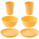 Wheat Straw and Bamboo Fiber Fluted Dinnerware 6 pcs Set