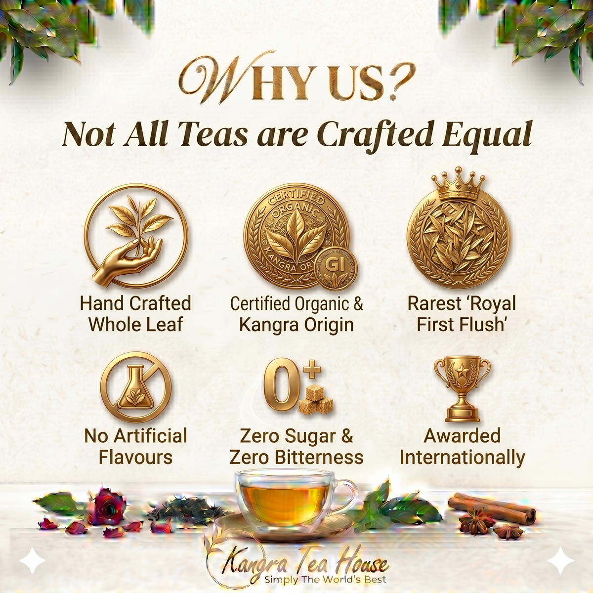 Why choose Kangra Tea House – organic, whole leaf, reinfusible