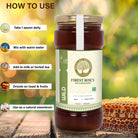 Raw organic honey certified under NPOP standards featuring unprocessed wild forest honey from India