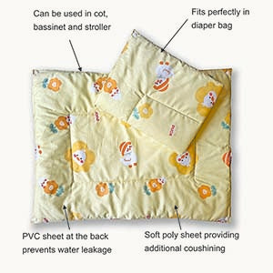 Quack-a-Doodle - Re-usable diaper changing mat - Yellow - Oranges and Lemons