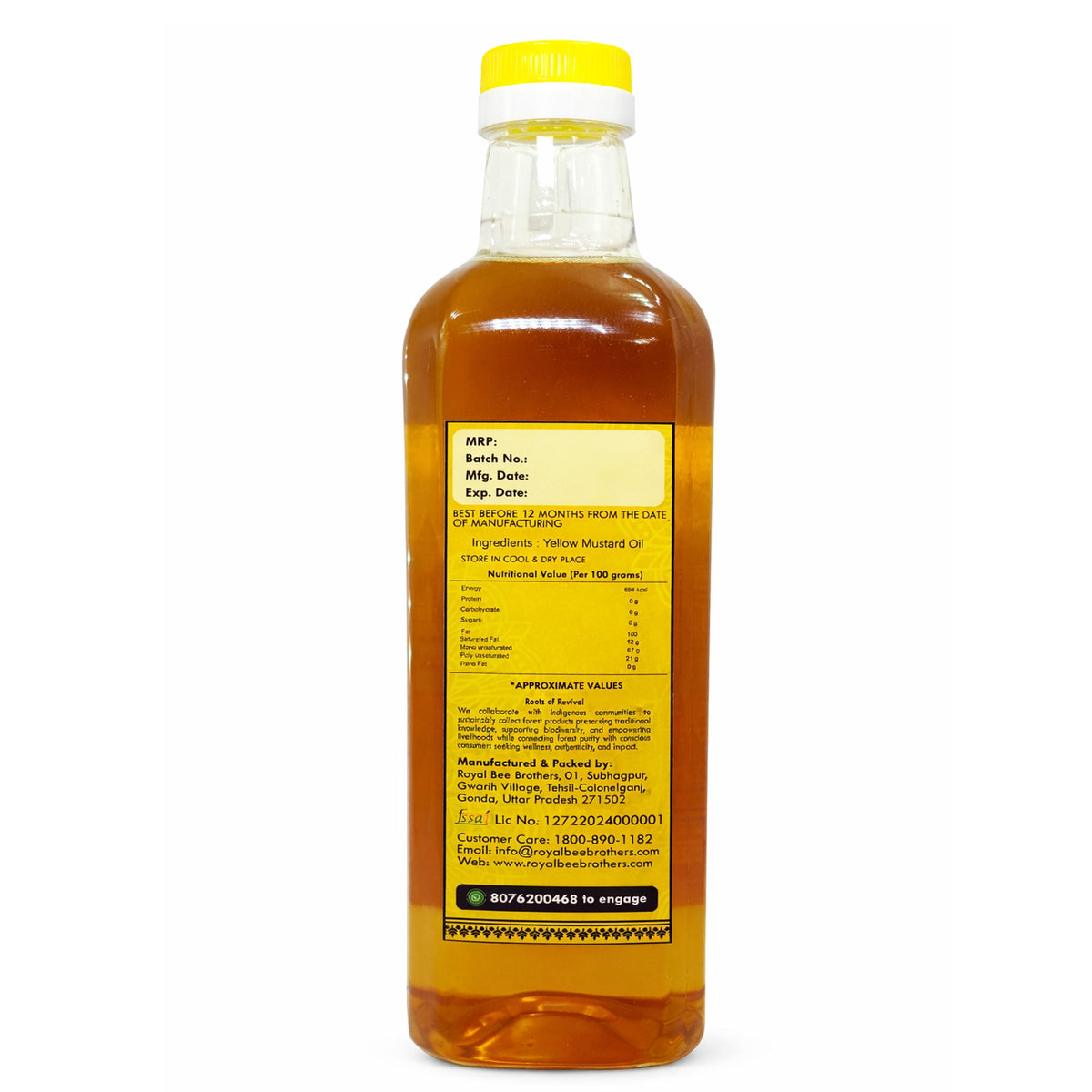 Premium Yellow Mustard Oil extracted from selected mustard seeds.
Light aroma, nutritious cooking oil widely used in Indian cuisine and traditional recipes.