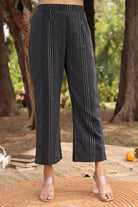 Back View of Black Pure Cotton Kurta Set