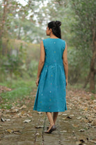 Back View of Fern Green Jamdani Dress