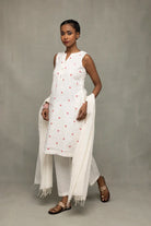 Back View of Ivory and Red Hearts South Cotton Co-ord Set
