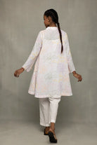 Back View of Ivory South Cotton Floral Embroidered Co-ord Set