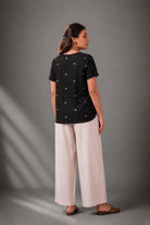 Back View of Noir Black Jamdani Top