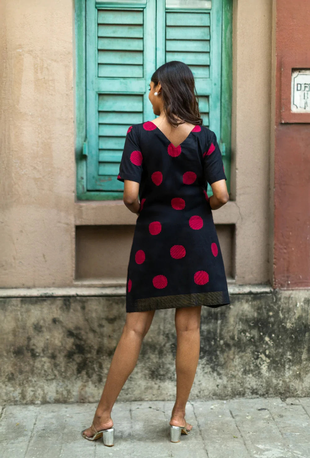 Back View of Pink Pop South Cotton Dress