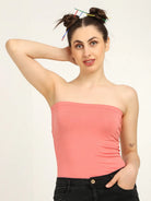 Gen Z bamboo tube top in pink, showcasing a soft, breathable fit for women with effortless style.