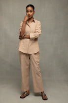 Beige Pure South Cotton Co-ord Set