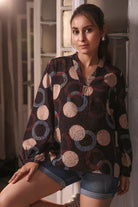 Black Cotton Ajrakh Top