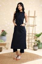 Black Malai Cotton Co-ord Set