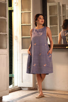 Blue Wing Cotton Jamdani Dress