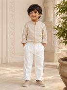 Positano Pants front view on child showing relaxed straight fit