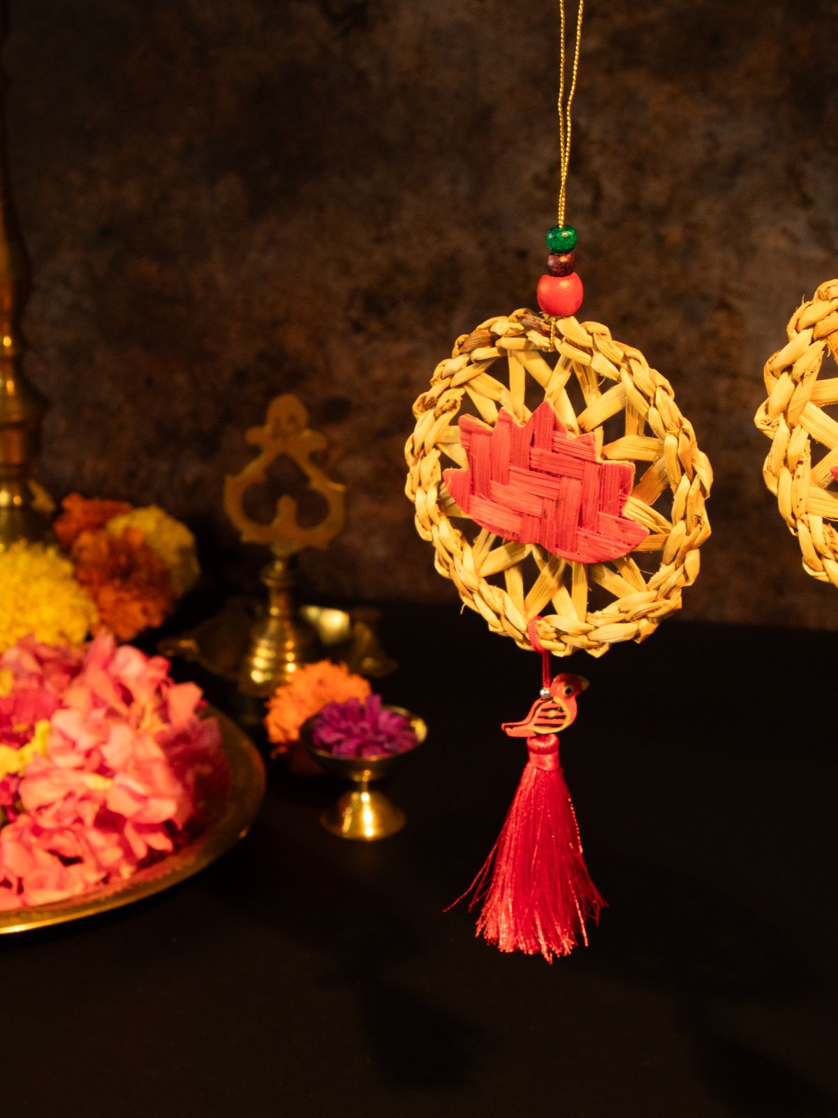 Chakra Lotus Handcrafted Banana Hanging - Set of 2 - Greenkraft