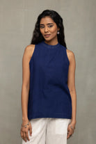 Classic Indigo Handwoven Halter Neck Top
