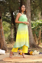 Classic Lemon Green Striped Pure Cotton Co-ord Set for Weekend Wear