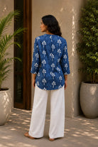 close-up-of-floral-block-print-pattern-on-indigo-blue-pure-cotton-top