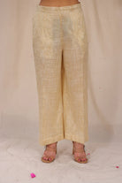 Close Up of Khadi Cotton Texture on Pink and Cream Co-ord Set