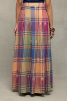 Close Up of Lotus Meadow Checkered Jamdani Weave on Handwoven Skord