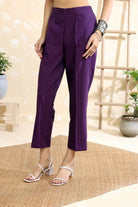 Close Up of Malai Cotton Fabric Texture on Purple Co-ord Set