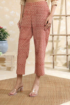 Close Up of Polka Dots Block Print Pattern on Cream Pure Cotton Co-ord Set