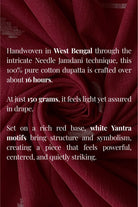 Close Up of Yantra Motifs on Cherry Red Handloom Jamdani Dupatta