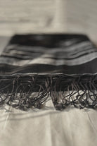 Close Up of Yantra Motifs on Noir Black Handloom Jamdani Dupatta