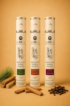Saakya Himalayan Incense Collection featuring Clove, Pine and Sandalwood handcrafted with natural Himalayan botanicals.