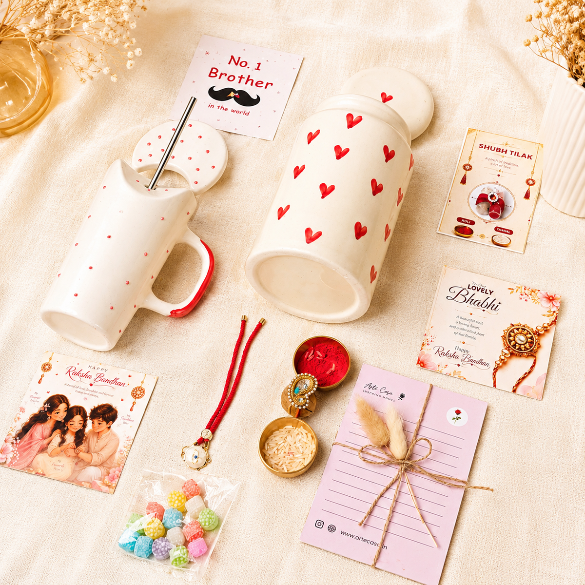 Artecasa Heartfelt Sibling Love Rakhi Hamper - https://artecasa.in/