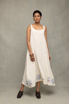Cream Bela Buta Pure Cotton Jamdani Dres