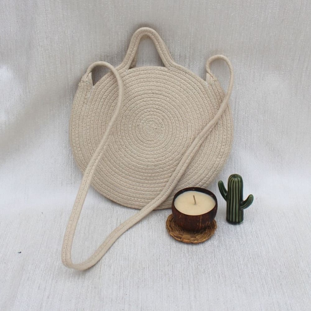 Cream & Round Sling Bag - Bags
