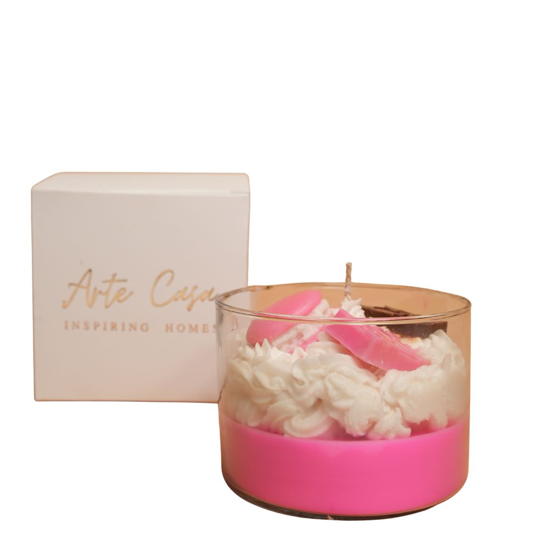 Sugar Rush Candle – Dessert Style Pink Candle | Artecasa - https://artecasa.in/