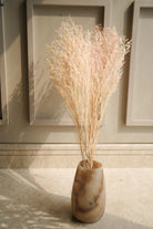 White Peach Dual Colour Limonium Dried Flowers in Decorative Vase