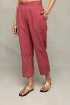 Dusty Rose Cross Motifs Jamdani Kurta Set with Dupatta for Wedding Wear