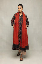 Ebony Crimson Bagru Hand Block Print Kurta Set