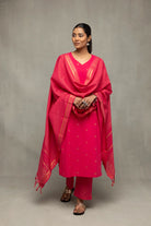 Elegant Amaranth Radiance South Cotton Kurta Set for Festive Wear